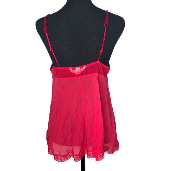 Victoria’s Secret Sheer Lace Red Slip Nightgown‎ Medium - Picture 3 of 6